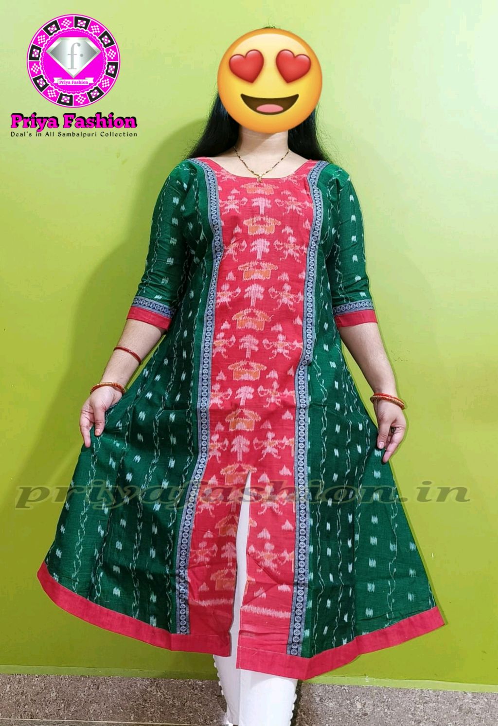 100379 Sambalpuri Round long top kurti